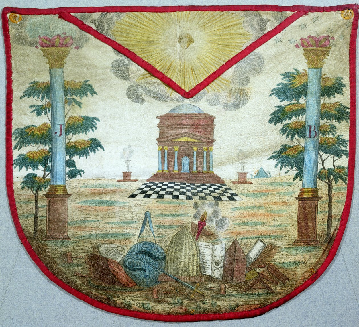 Förkläde av en mästare, 1700-tal (målat läder) av French School