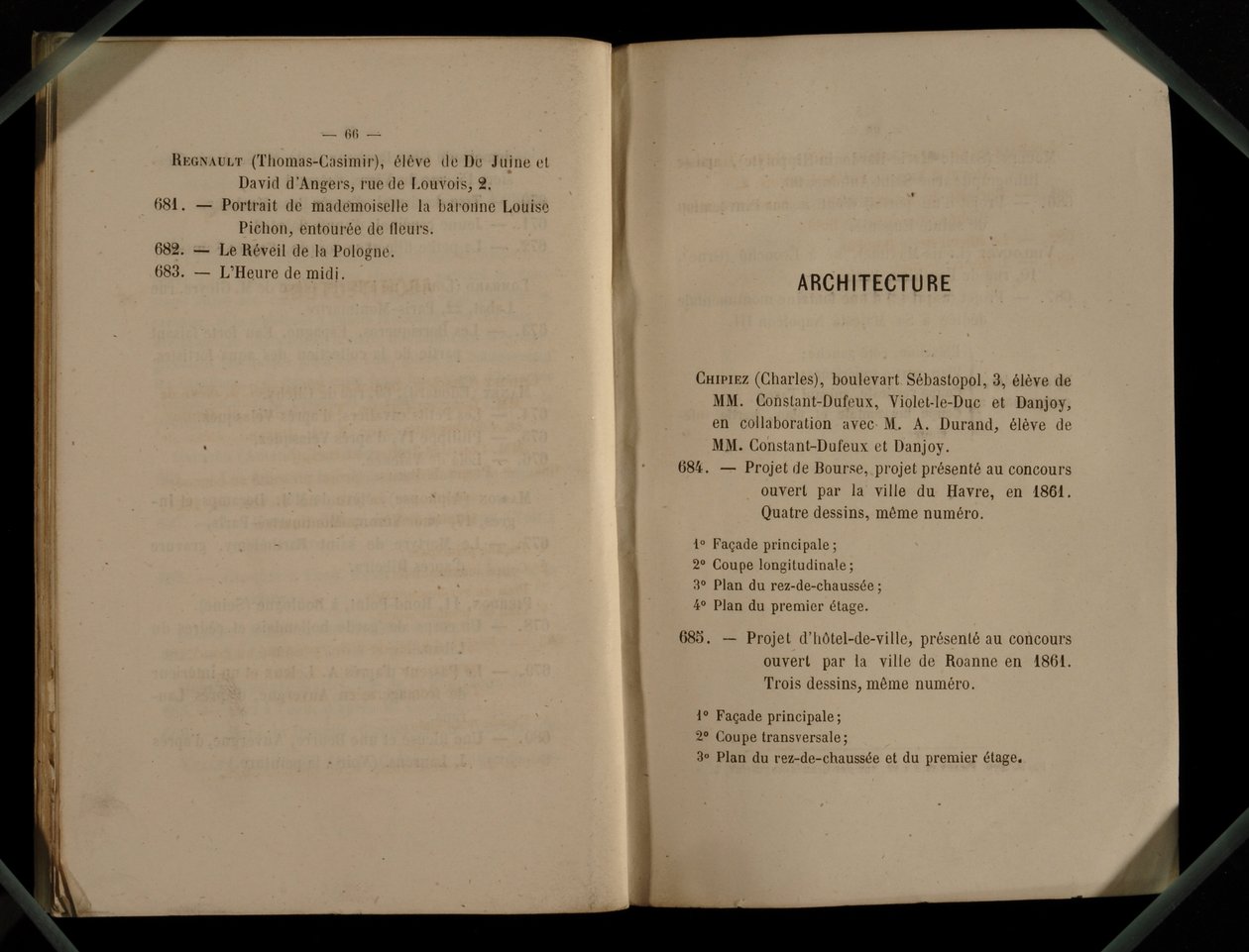 Architecture Chapter, från Salon des Refuses, 1863 av French School