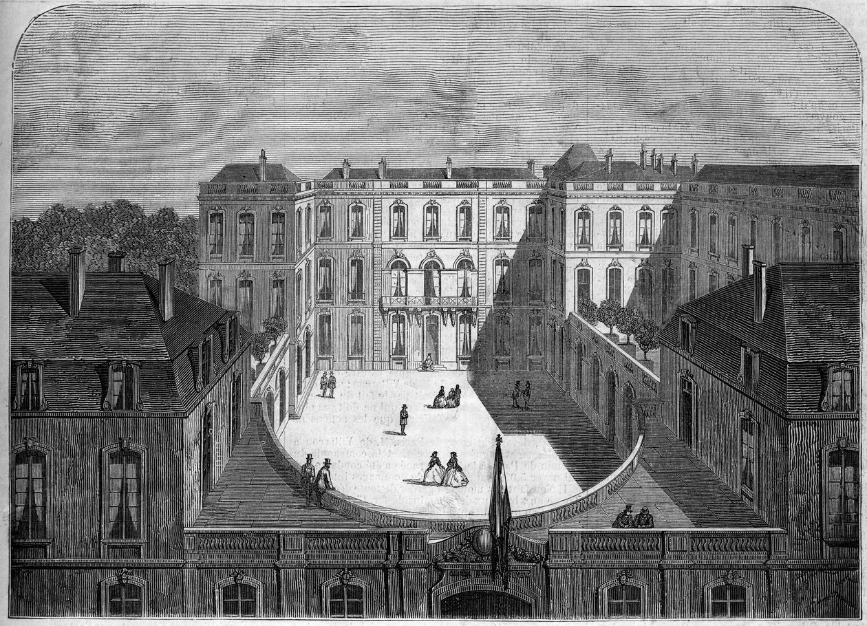 Arkitektur: utsikt över hotellet i Caisse des depots et consignations (1700-1800-talet), Paris av French School