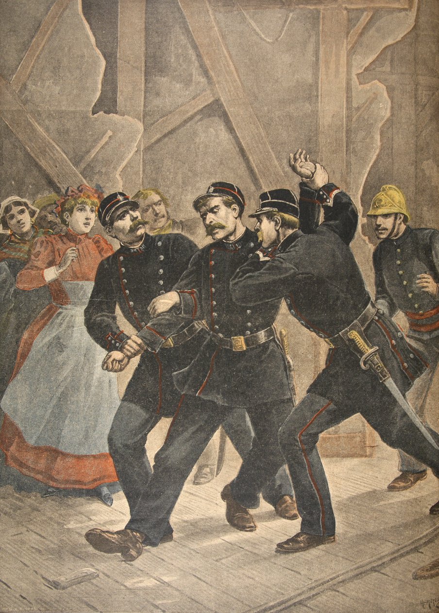 Arrestering av en stadssergent, illustration från Le Petit Journal: Supplement illustre, 1898 av French School