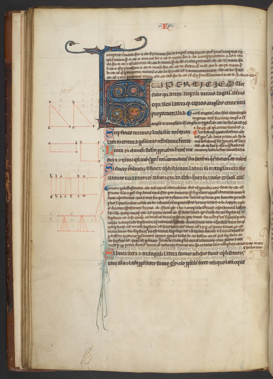 Arundel 84, f.33v, dekorerad S initial (vellum) av French School