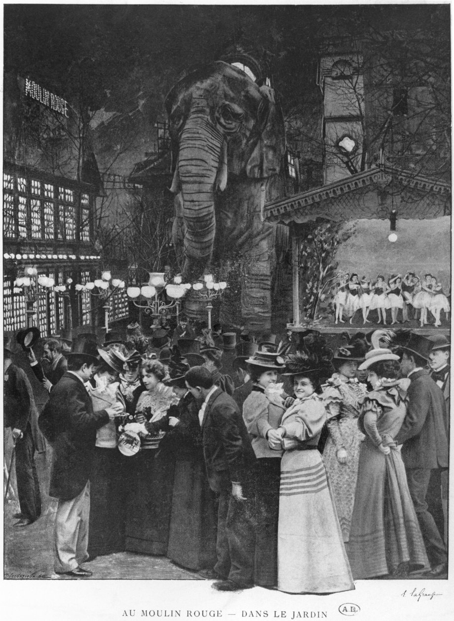 Vid Moulin Rouge, Paris, tidigt 1900-tal av French School