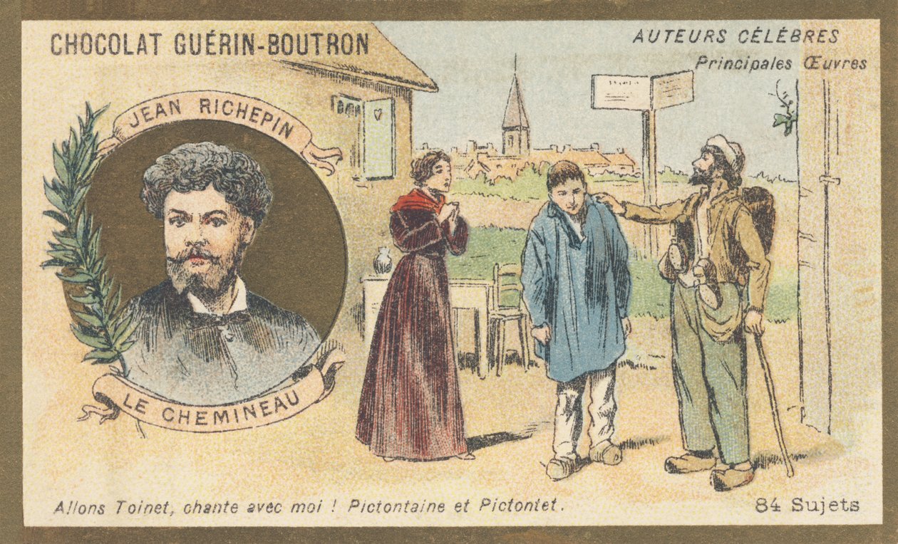 Auguste-Jules Richepin dit Jean Richepin (1849-1926), fransk poet, romanförfattare och dramatiker, författare till "Le chemineau", drama i fem akter (1897) av French School
