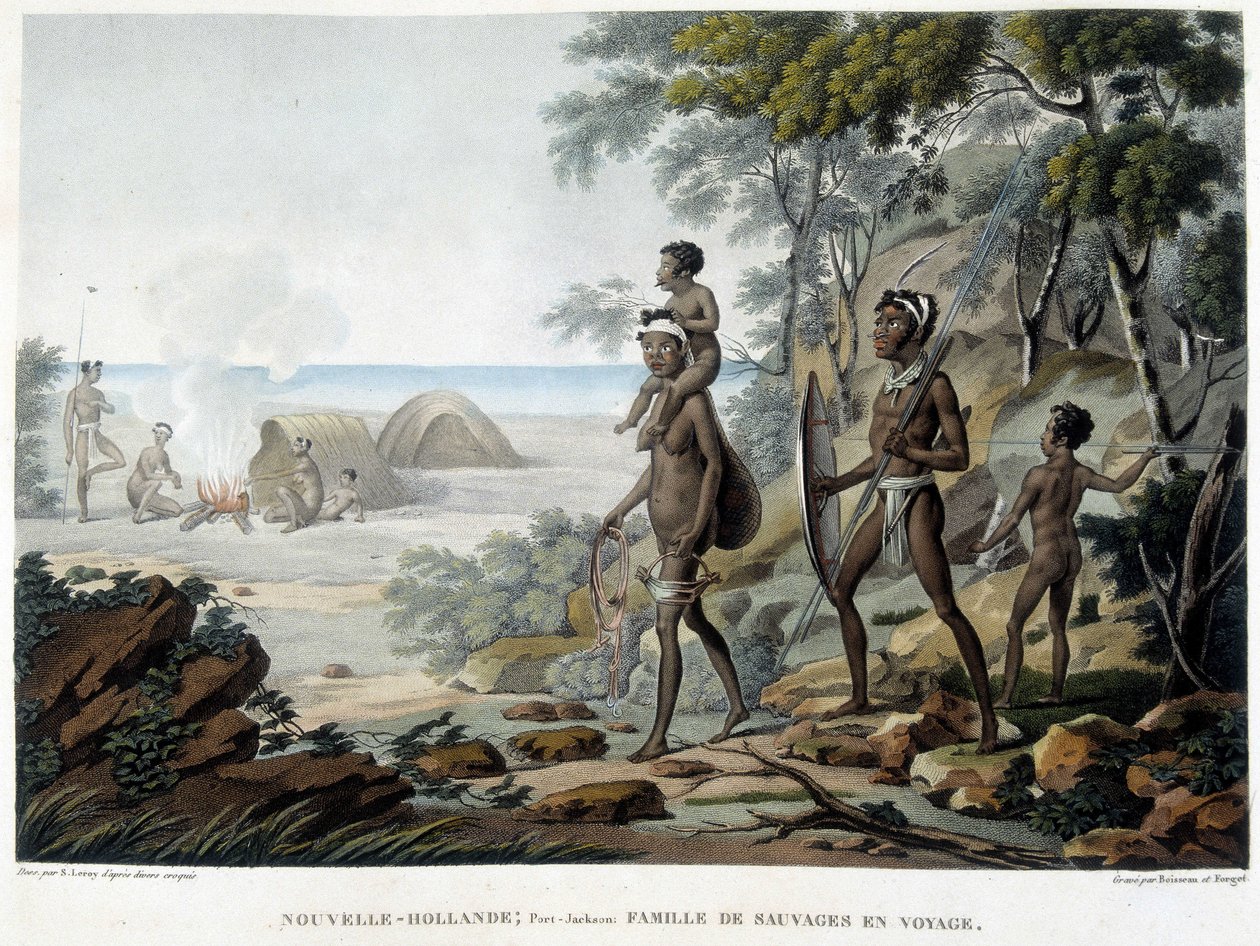 Australisk aboriginalfamilj reser av French School