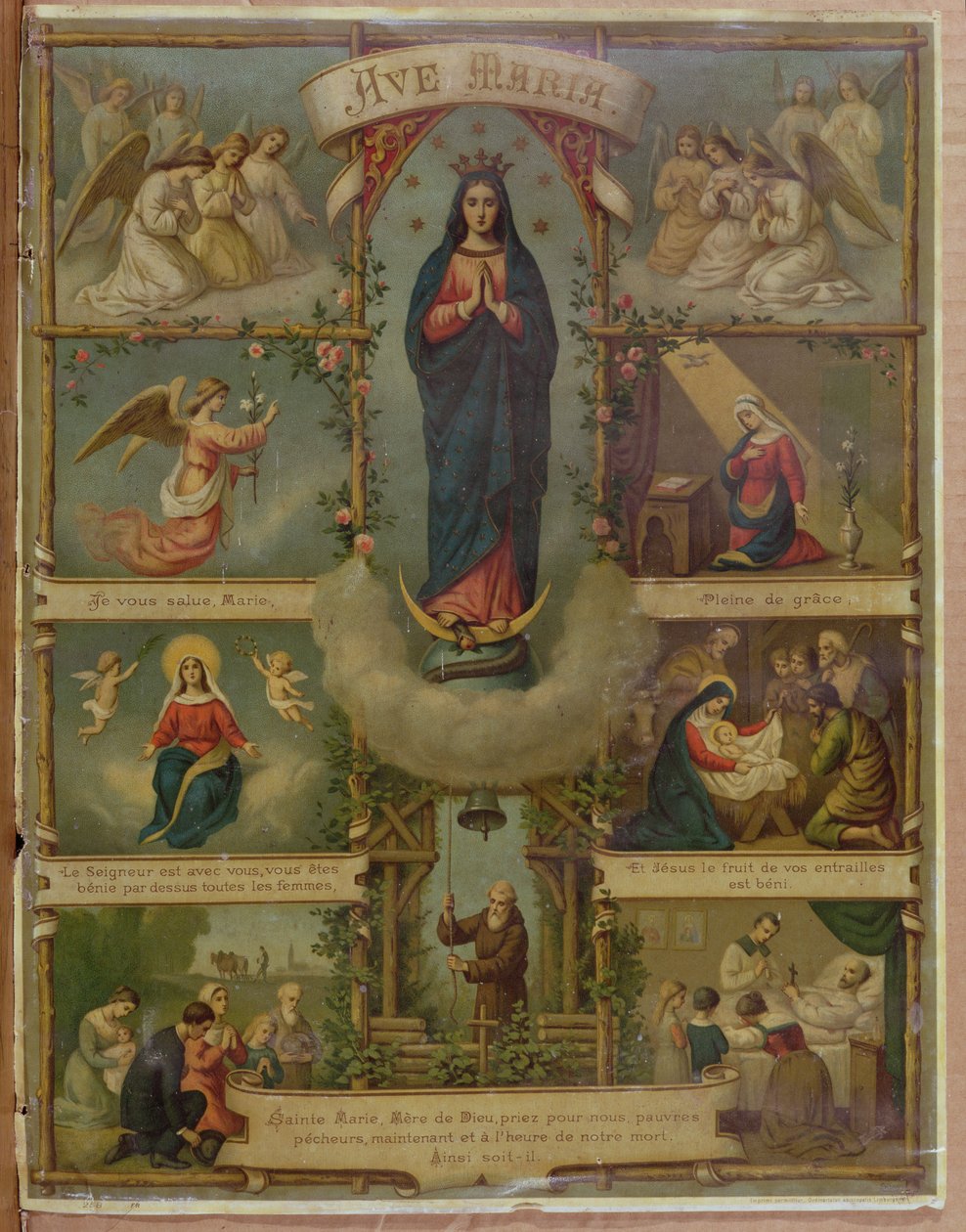 Ave Maria bönekort av French School