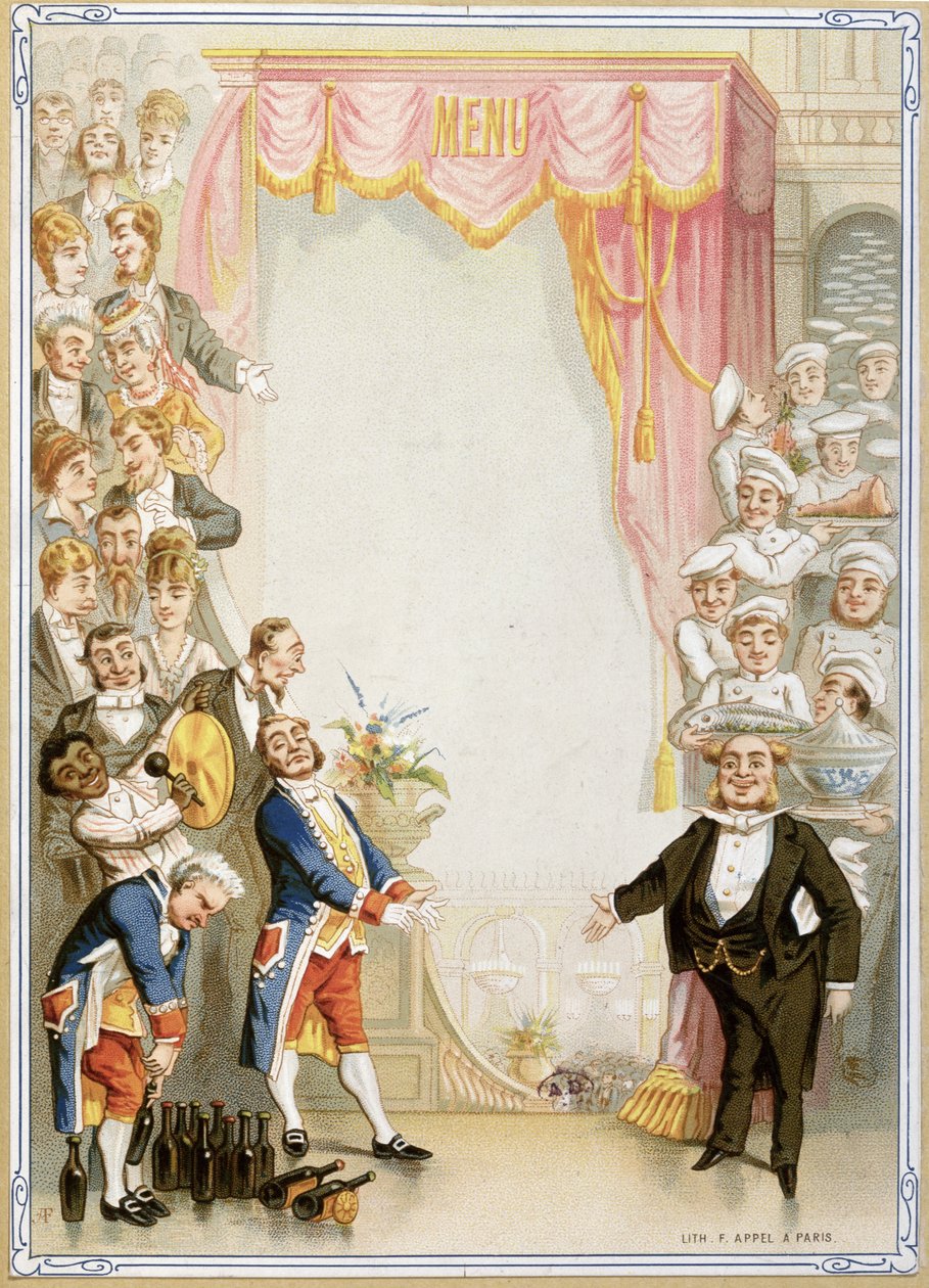 Bakgrundstryck för en meny, sent 1800-tal av French School