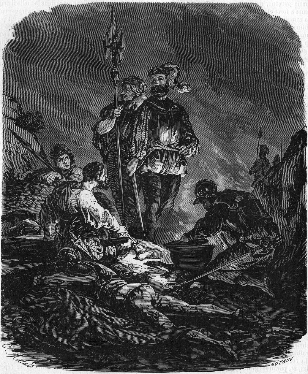 Bad boys, plundrare under 1500-talets krig. I "" Histoire Populaire de la France"", sd. ca 1885. Gravyr. av French School