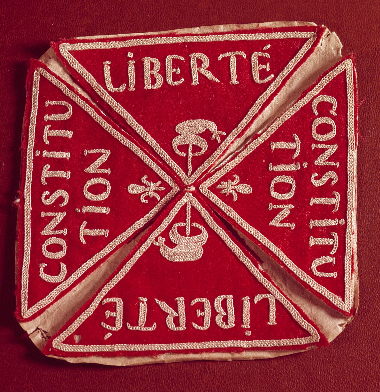 Märke för den första franska republiken "Liberte Constitution" av French School