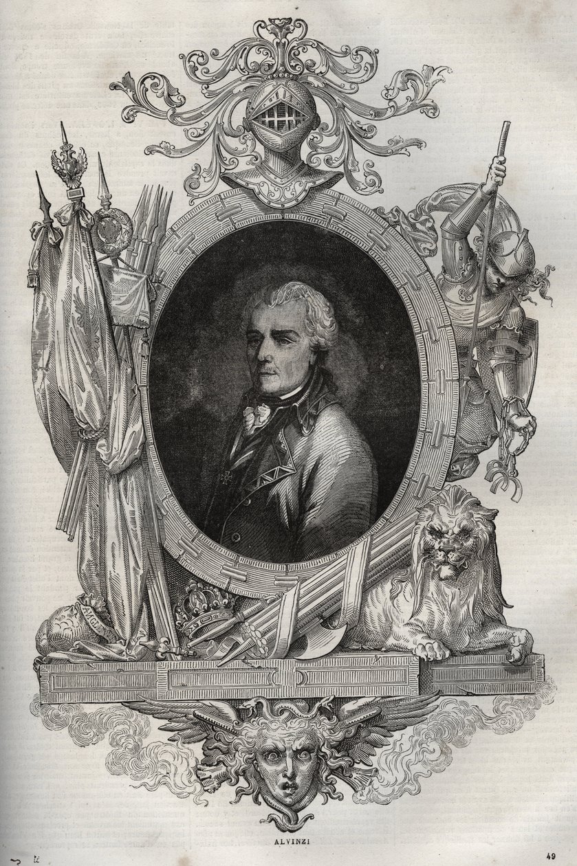 Baron Joseph Alvinczi (Alvinczy von Borberek) (1735-1810) österrikisk general - - New National Encyclopedia av Maurice La Charest - 1870 - av French School