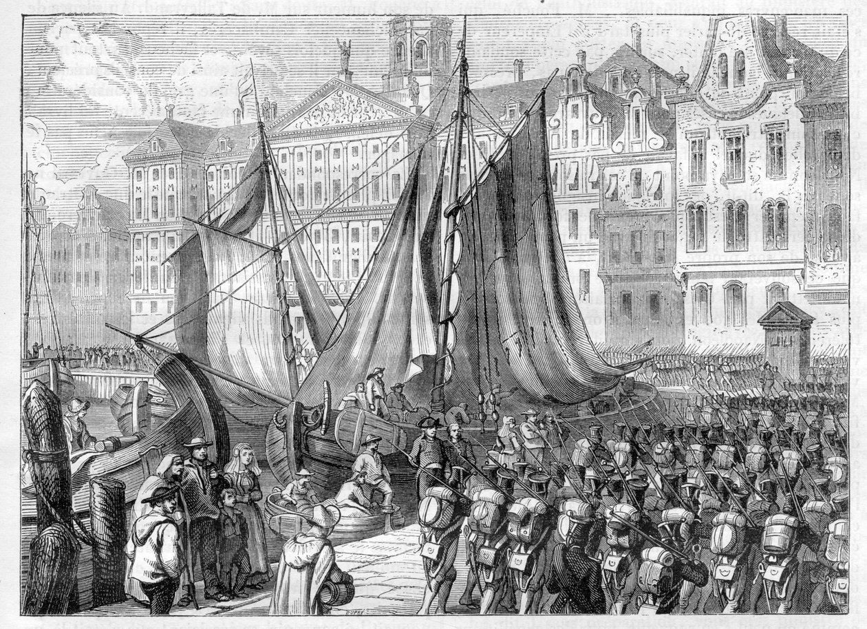 Batavisk revolution - Batavisk revolution (1780-1798) - Den franske generalen Jean Charles Pichegru (1761-1804) går in i Amsterdam med sin armé - Gick in i de franska trupperna i Amsterdam, 20 januari av French School