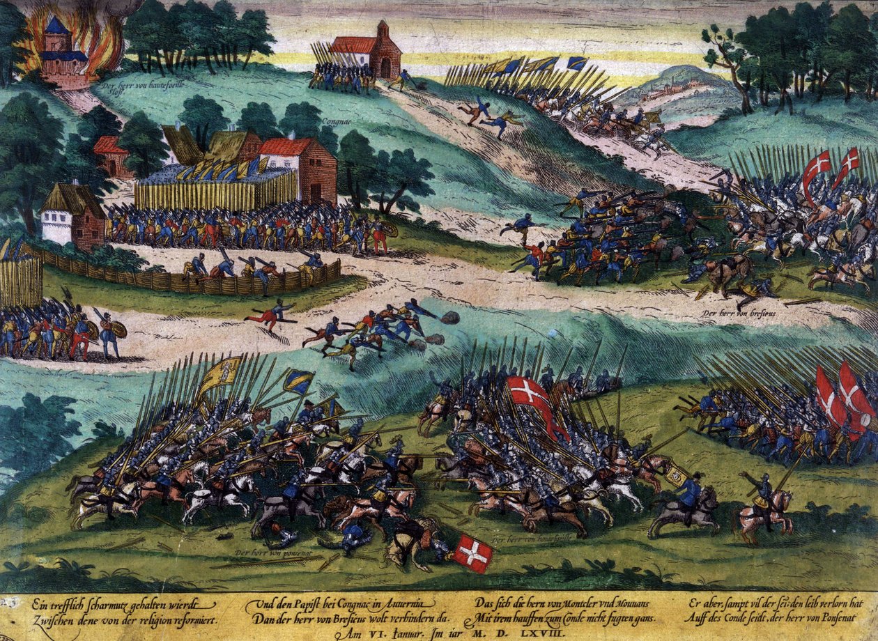 Slaget vid Cognac 1568 (Religionskrig). av French School