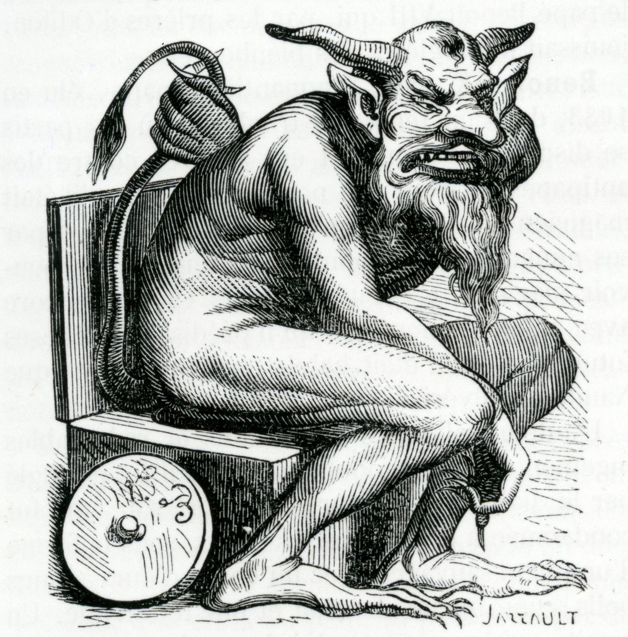 Belphegor, illustration från Dictionnaire Infernal av Jacques Albin Simon Collin de Plancy, 1863 av French School