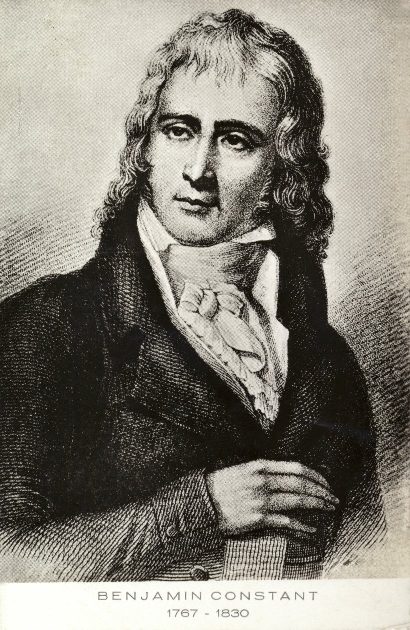 Benjamin Constant (1767-1830), schweiziskfödd fransk politiker och författare (litografi) av French School