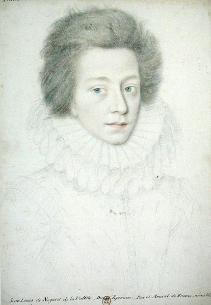 Bernard de Nogaret de La Vallette (1592-1661) hertig av Epernon (penna på papper) av French School