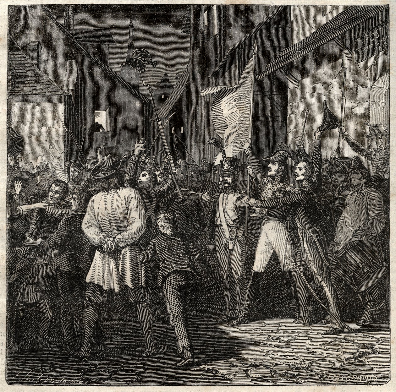 Bertons konspiration 1822 - General Jean Baptiste Breton (Jean-Baptiste) dit Berton (1769-1822) etablerade en provisorisk regering i Thouars 1822 - av French School
