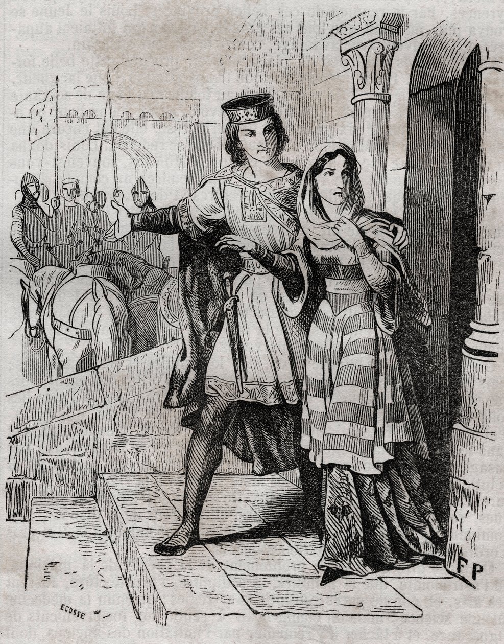 Bertrade av Montfort (1070-1117) Frankrikes drottning med Filip I, kung av Frankrike - - i "Histoire de France"" av Anquetil. 1800-talet. av French School