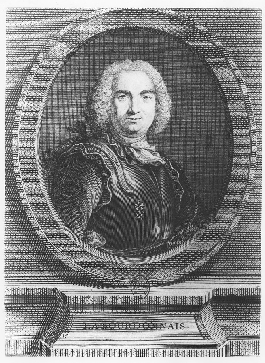 Bertrand François Mahé, greve av La Bourdonnais (gravyr) av French School