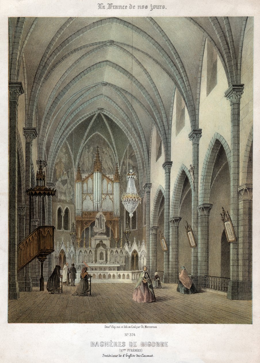 Bigorres Bagneres. (gravyr, ca 1870) av French School