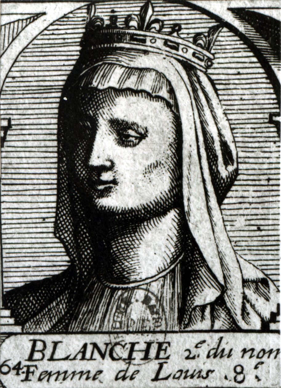 Blanche av Kastilien (1188-1252) drottning av Frankrike av French School