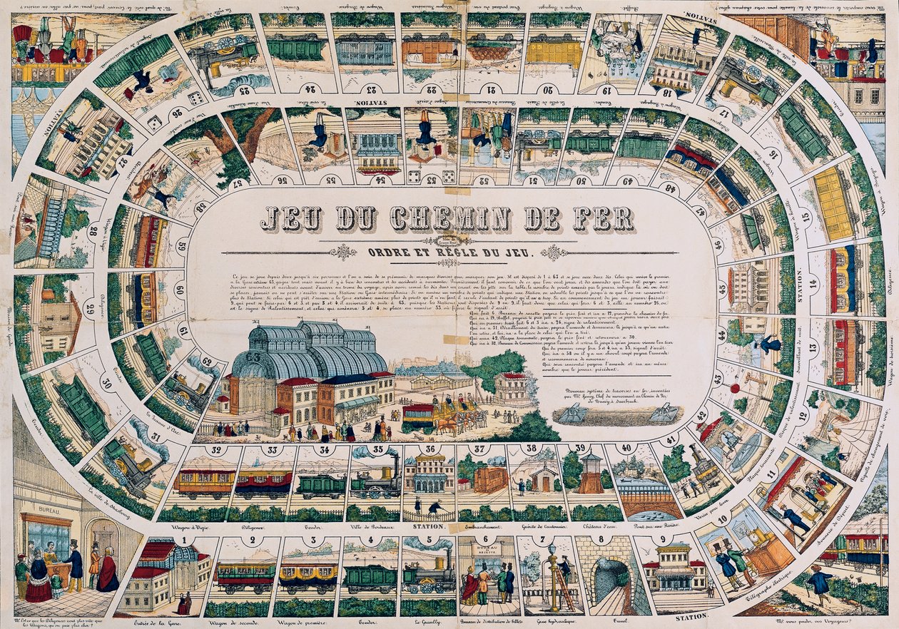 Bräda för ett järnvägsspel, 1850 av French School