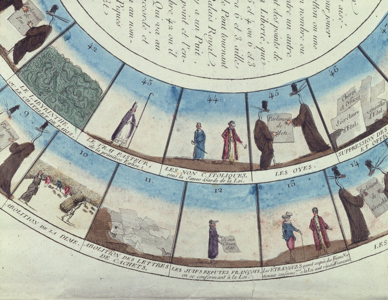 Brädspel baserat på den franska revolutionen, ca 1790 av French School