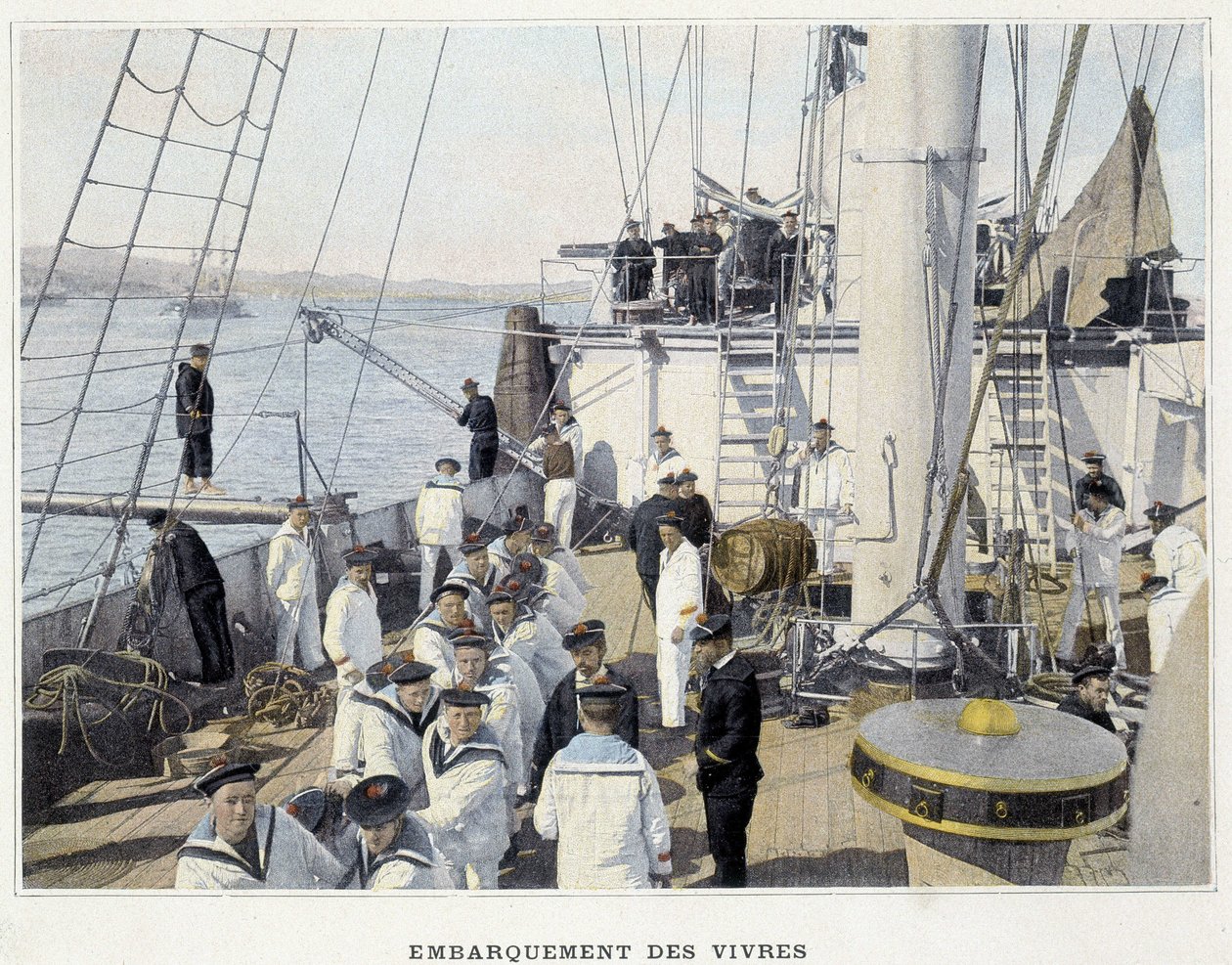 Bording av mat - i ""Military Album - Navy: Life on Board" av French School