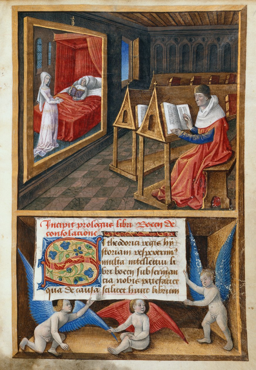 Boethius och filosofi, illustration från 