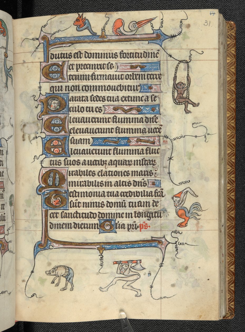 Tidsbok, användning av St Omer, Add MS 36684, f.31r, c.1318-25 (vellum) av French School