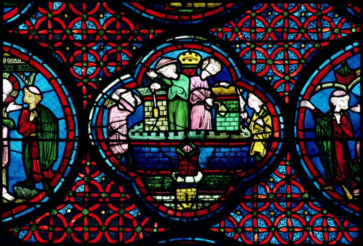 Byggmästare i arbete, 1200-talet av French School