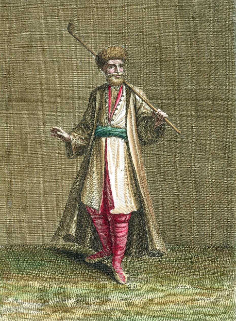 Bulgarisk kostym, illustration från Recueil de Costumes du Levant, 1707-8 av French School
