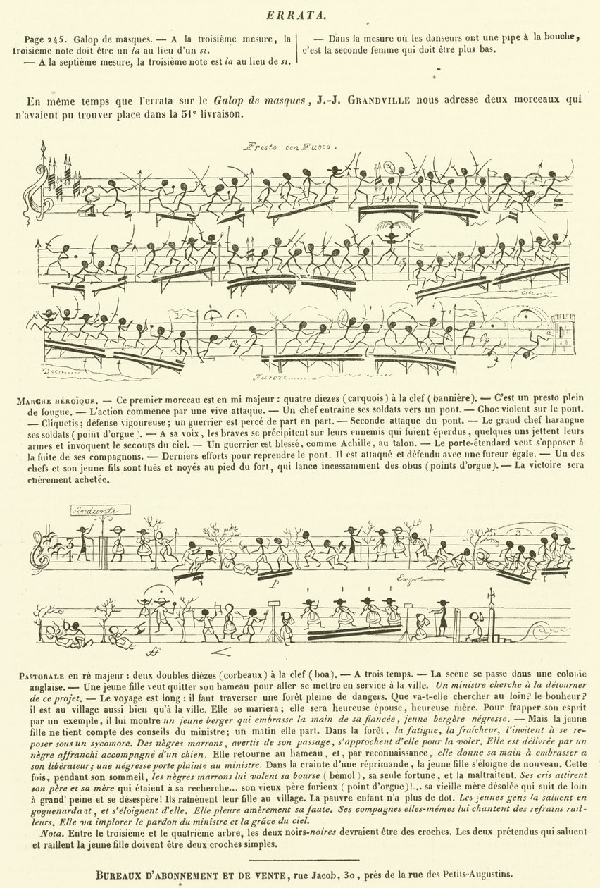 Prenumerations- och försäljningskontor, rue Jacob, 30, nära rue des Petits-Augustins (gravyr) av French School
