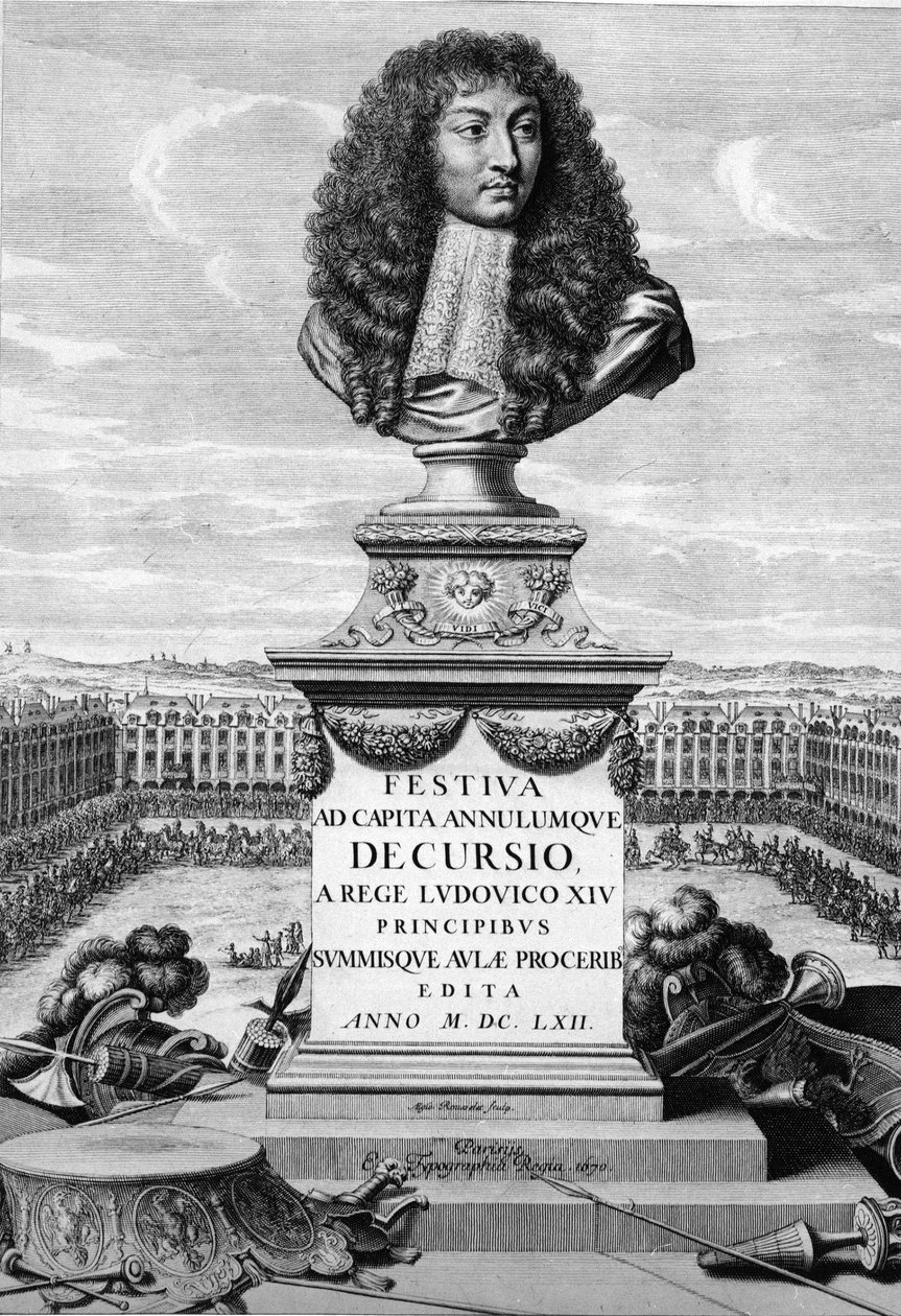 Byst av Ludvig XIV den store (1638-1715) - i " "festival för chefer och kansler av French School