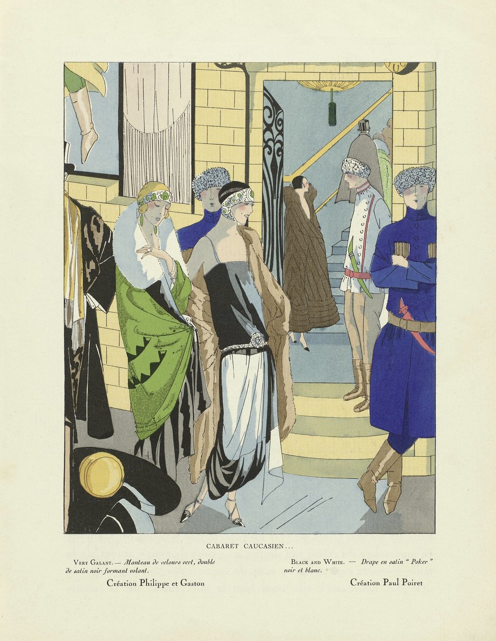 Cabaret Caucasien .., från Art-Gout-Beaute, pub.1920-talet (stenciltryck) av French School