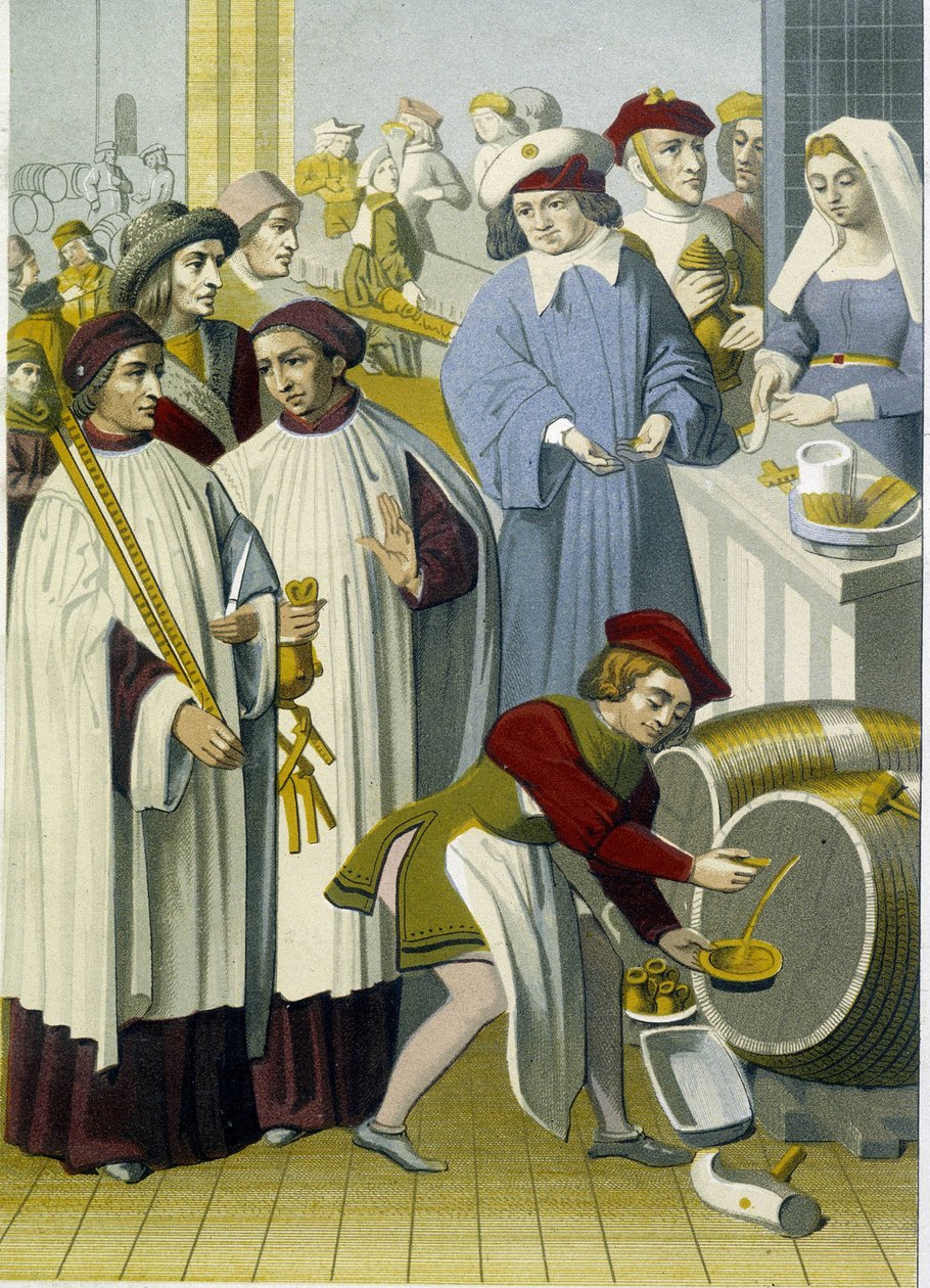 Cabaretinteriör under medeltiden, Arts Deco. av French School