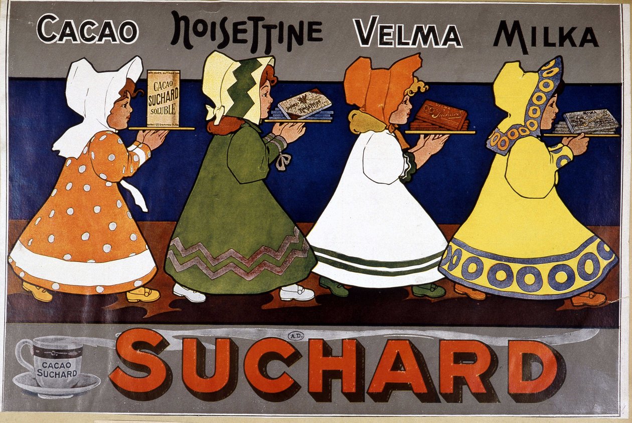 Cacao Suchard - Reklametikett av French School
