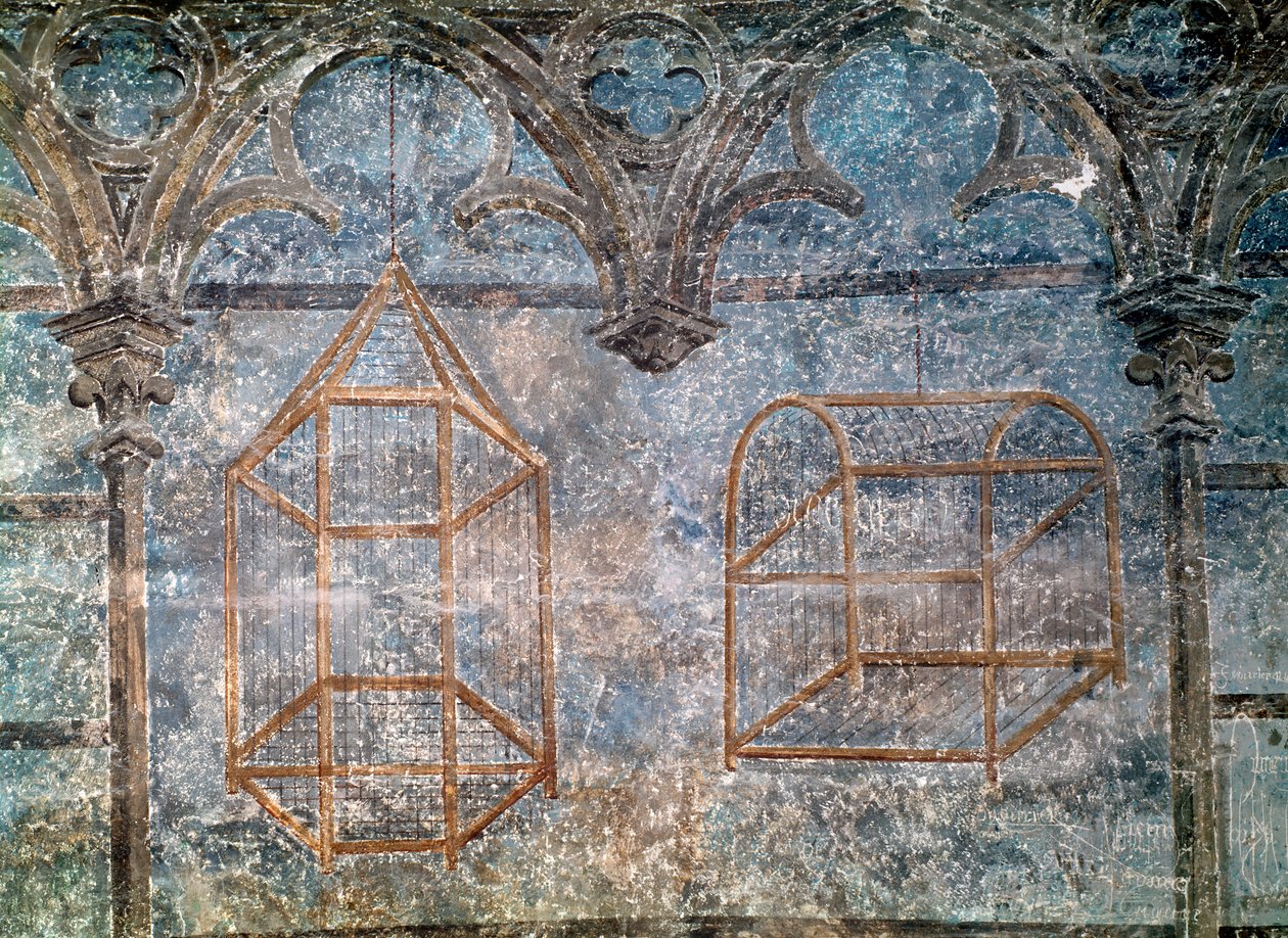 Burar och arkitektoniska detaljer från Popes sovrum, 1334-62 av French School