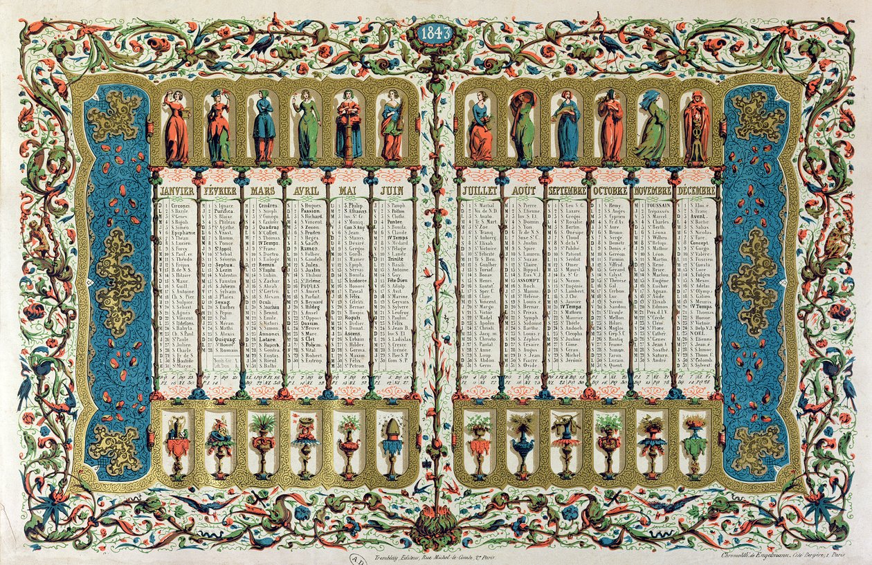 Kalender för 1843 av French School