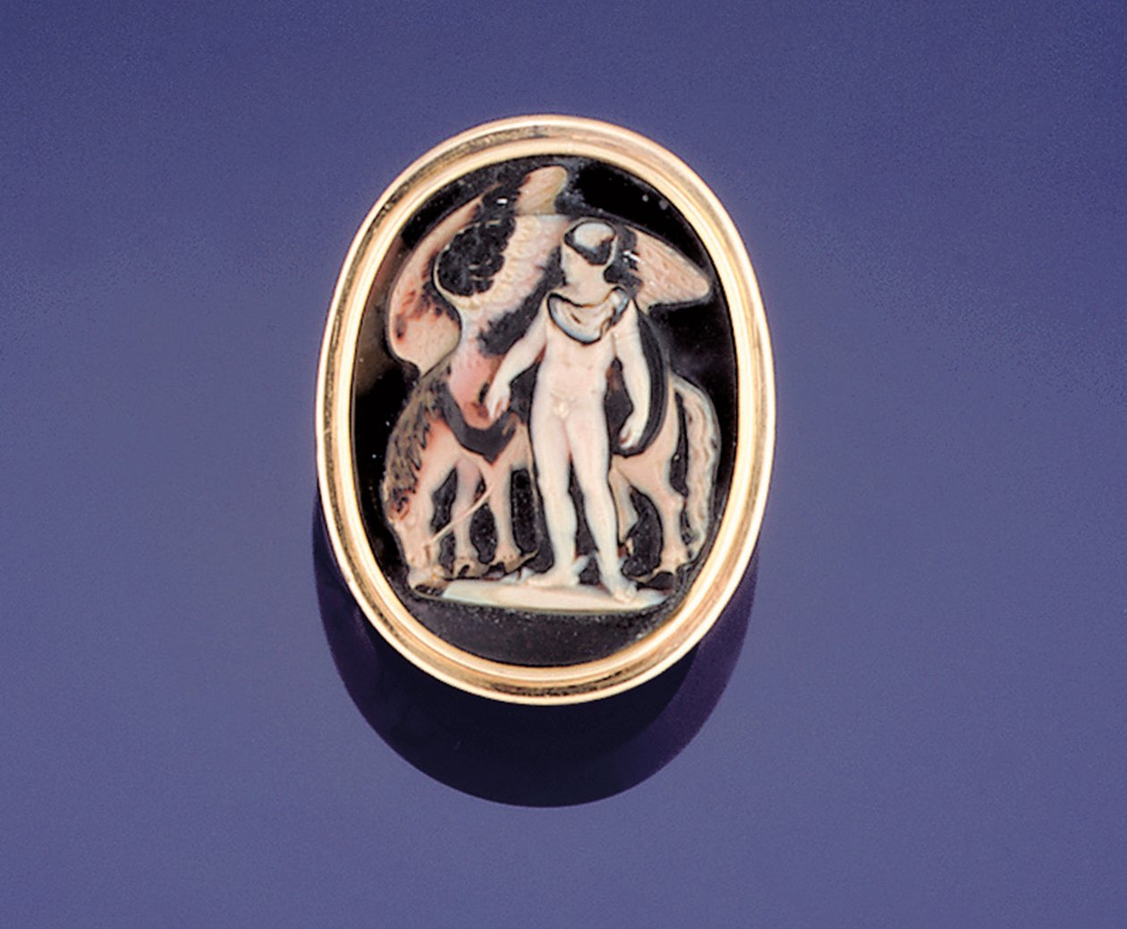 Cameoring med Bellerophon som leder Pegasus till vattnet av French School