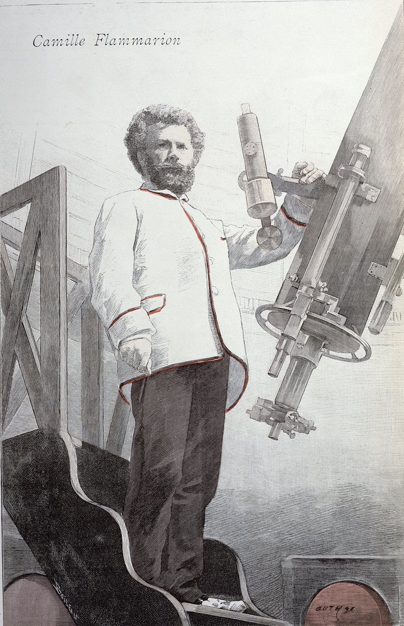 Camille Flammarion (1842-1925) från La Revue Illustre, publicerad januari 1891 av French School