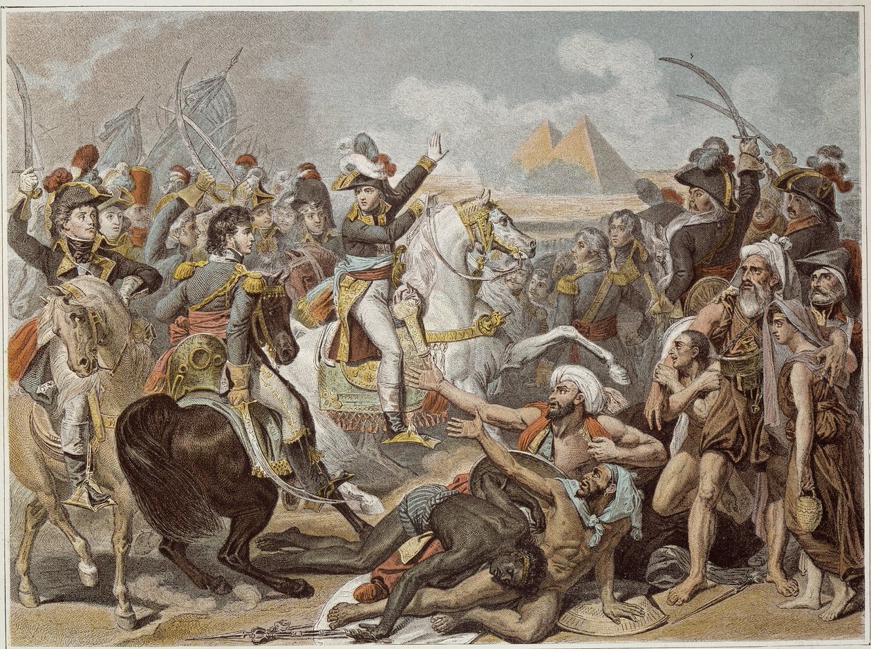 Kampanj (expedition) av Egypten (1798-1801): Napoleon i slaget vid pyramiderna (21 juli av French School