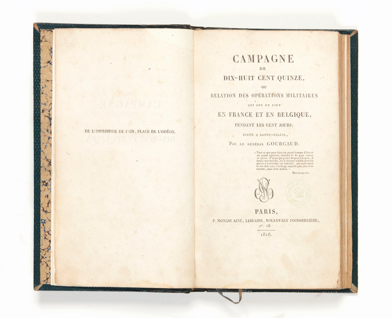 "Campaign of 1815", av Gaspard Gourgaud av French School