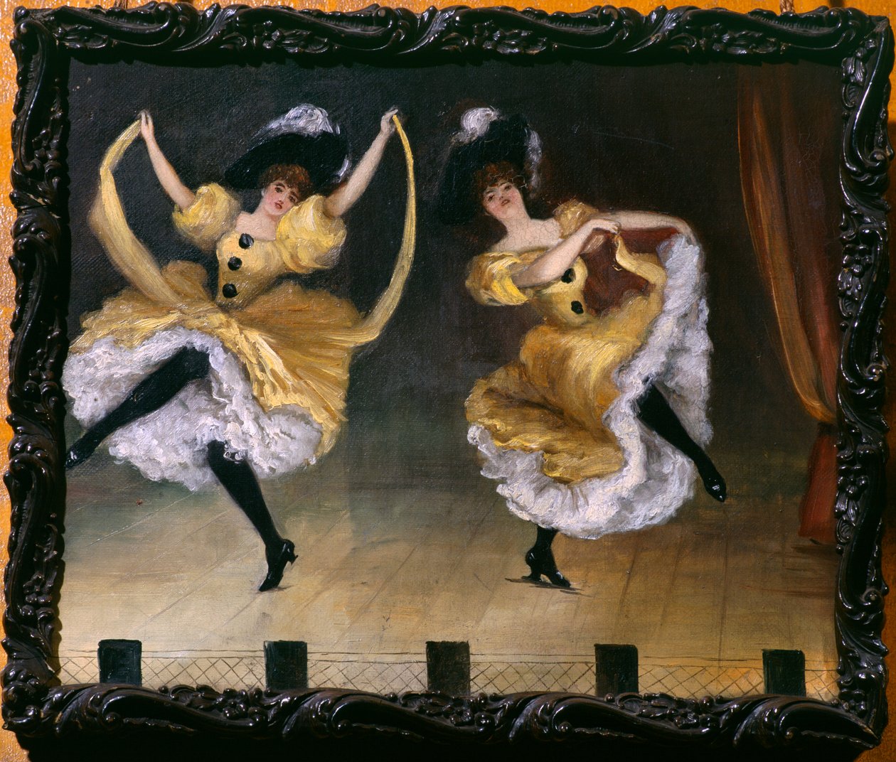 Cancan Dancers (olja på duk) av French School