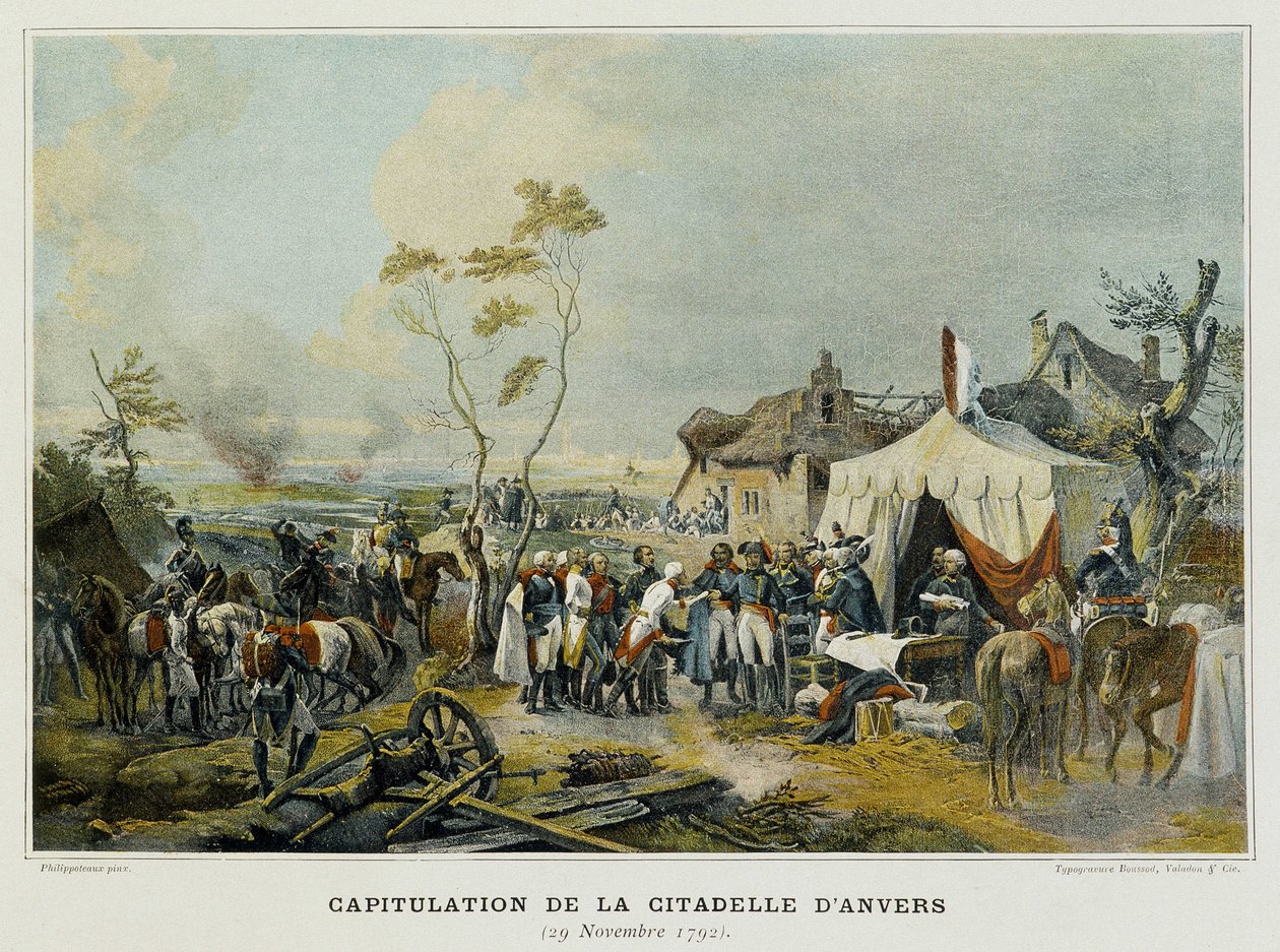 Kapitulation av Citadellet i Antwerpen (Flandern, Belgien), 29 november 1792. av French School