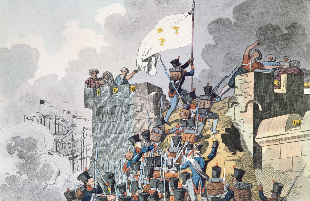 Erövring av kejsarfortet i Alger 1830 av French School