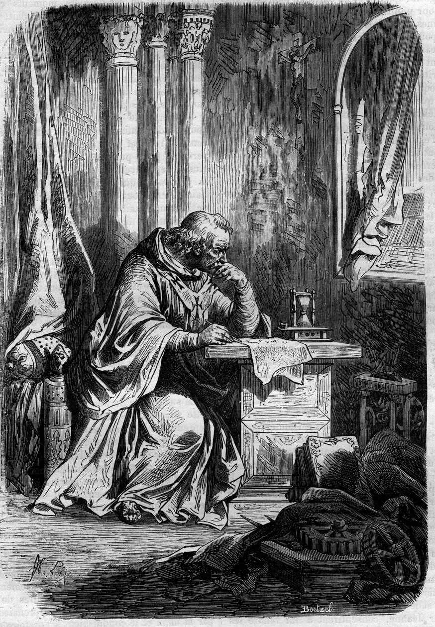 Kardinalälskare av påven Jeanne (påven från 855 till 858). Gravyr i "Historia om påvar-kungar-drottningar och kejsare genom århundradena" av Maurice Lachatre av French School