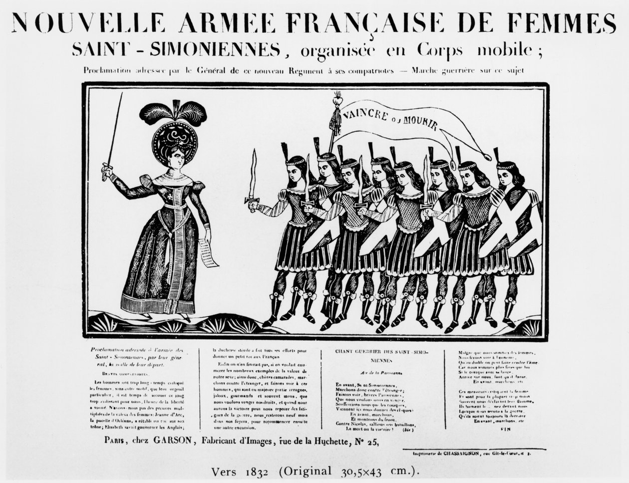 Karikatyr föreställande den nya franska armén av Saint-Simonian kvinnor, c.1832 av French School