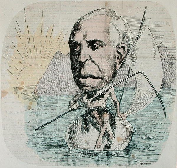 Karikatyr av Auguste Nelaton (1807-73) 1869 (färgad gravyr) av French School