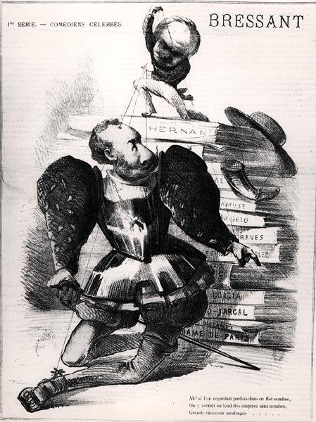 Karikatyr av Jean Baptiste Francois Bressant (1815-86) som Don Carlos i 