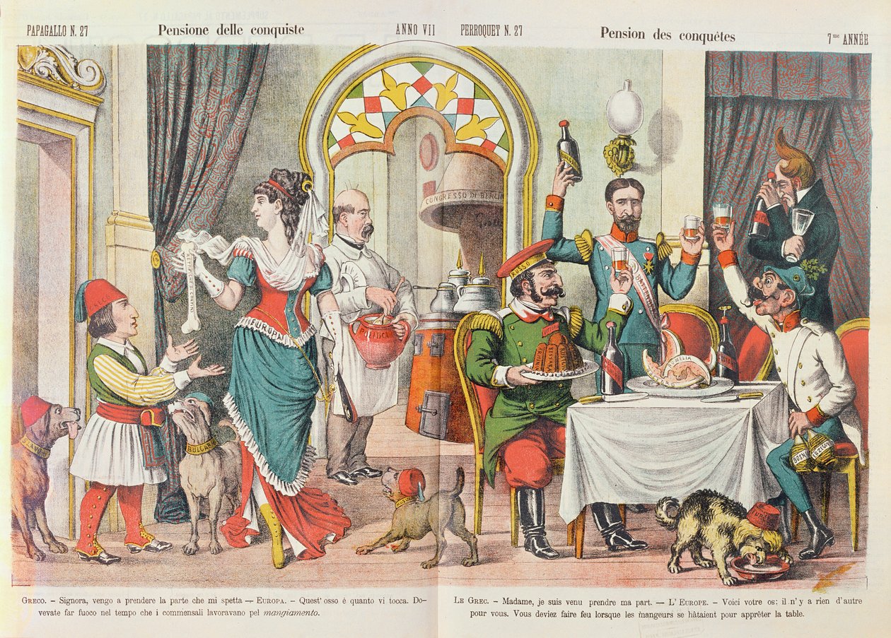 Karikatyr av Berlinkongressen 1878, från Le Perroquet magazine 1879 av French School