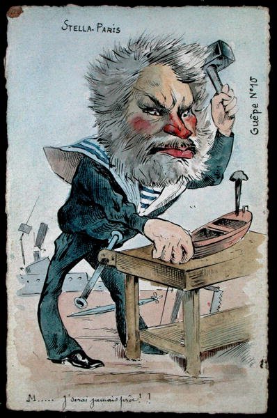 Karikatyr av ministern för marinen, Camille Pelletan (1846-1915) från serien 